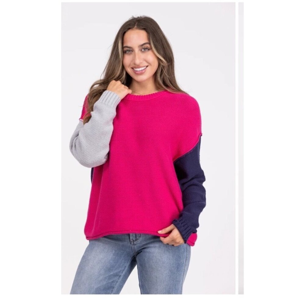 Women’s Like Love Color Block Sweater 2x NWT